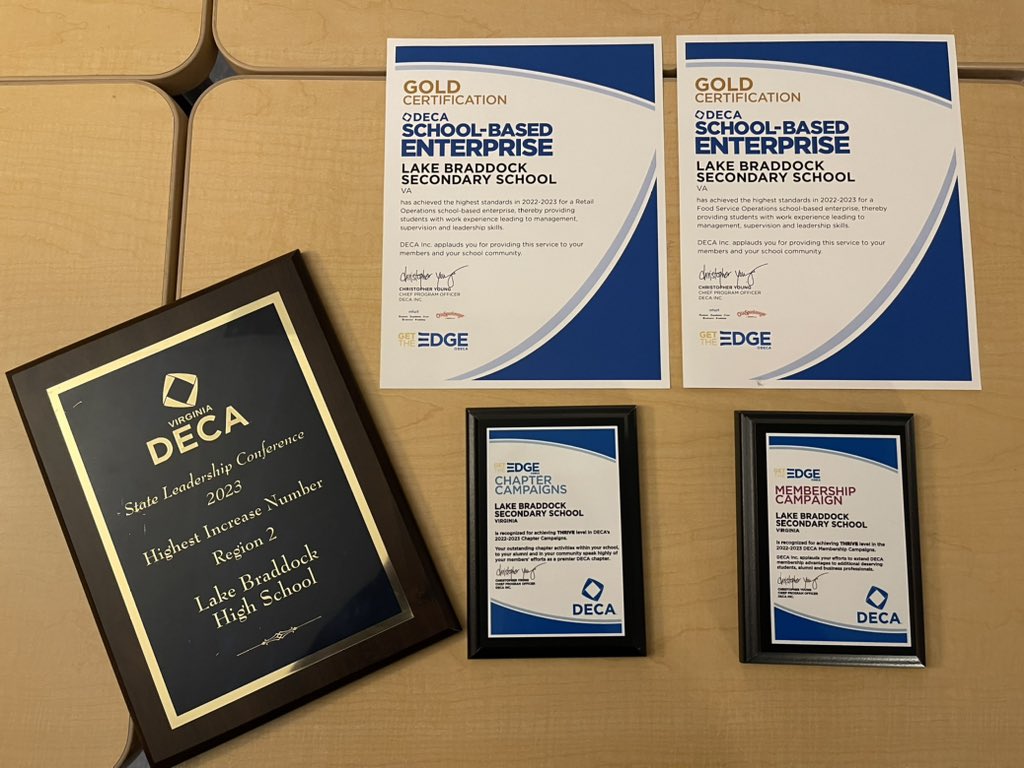 PAW_1963's tweet photo. Amazing time @VirginiaDECA SLC! The @LBDECA chapter had numerous accomplishments—so proud! Something very special, @mooski12 and I received 2 awards-Outstanding DECA Advisor-Gold Level &amp; Friend of VA DECA. To be honored is very special, but to be honored with my wife is just wow! https://t.co/22j7EM3wMR
