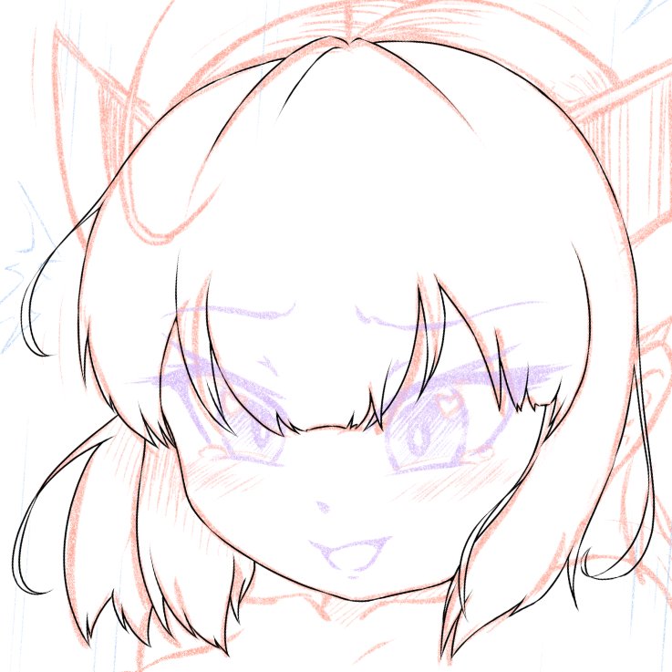 バランス調整して線画ちょっとだけ進めた 