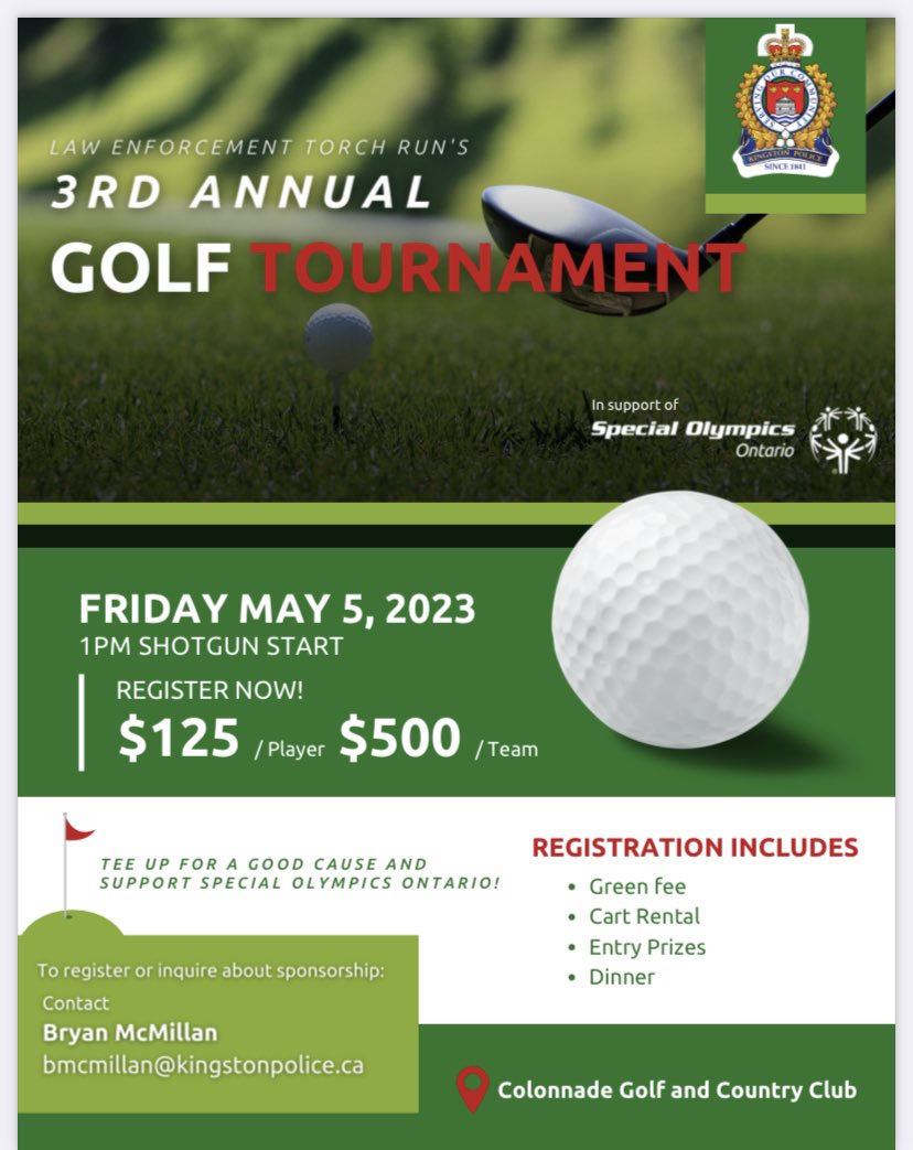 FOREEEEEE!!!!! Calling all golfers, or non golfers! We are hosting our 3rd Annual golf tournament in support of <a href="/SOOntario/">Special Olympics Ontario</a>.  May 5th is coming fast, so don’t wait to register! Contact me at bmcmillan@kpf.ca