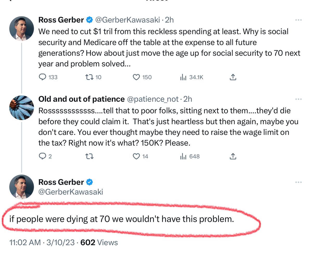RicochetRowdy's tweet photo. Ross has been clear about his disdain for the homeless and poors, but now the old have to go! $tsla https://t.co/4UAosSzmQs