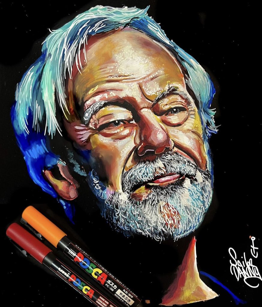 sailordannysart's tweet image. A tribute to the almighty Cod Father himself …Gordon Pinsent 
(NFS)
#gordonpinsent #newfoundlander #yyt #nlarts #portraitart #artwork #newfoundland #codfather #roudyman #actor #love #paint #posca