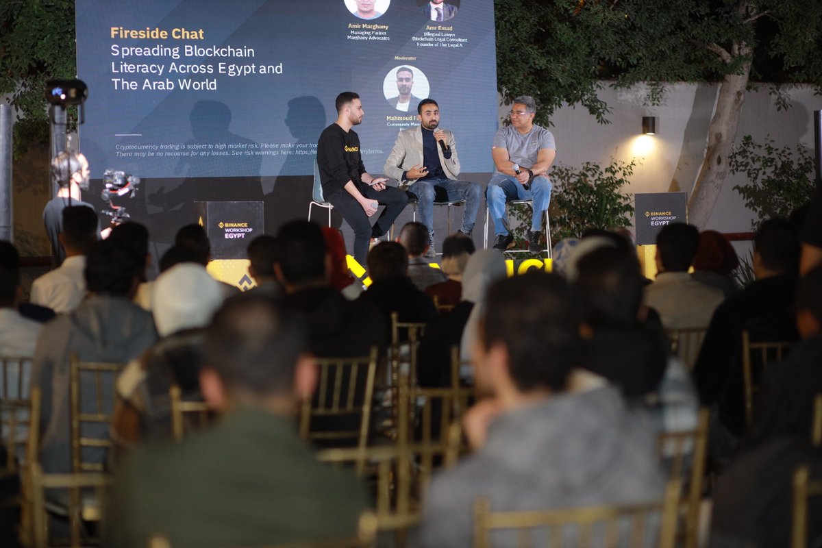 binance's tweet image. That's a wrap for our #BinanceWorkshop series in the MENA region!  

Thank you to our local community in Egypt who joined us today, it was great to discuss blockchain basics, trading, investing and more.

Where shall we go next?