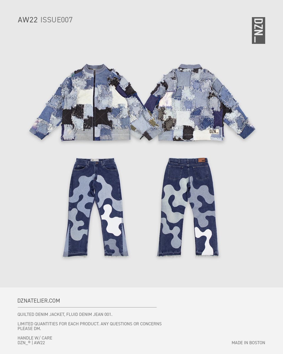 heffdzns's tweet photo. AW22/ISSUE007

201$ - QUILTED DENIM JACKET (L)
71$ - FLUID DENIM JEAN 001 (36x32)

https://t.co/4aOzdVj48F https://t.co/hdMxOmd6pN