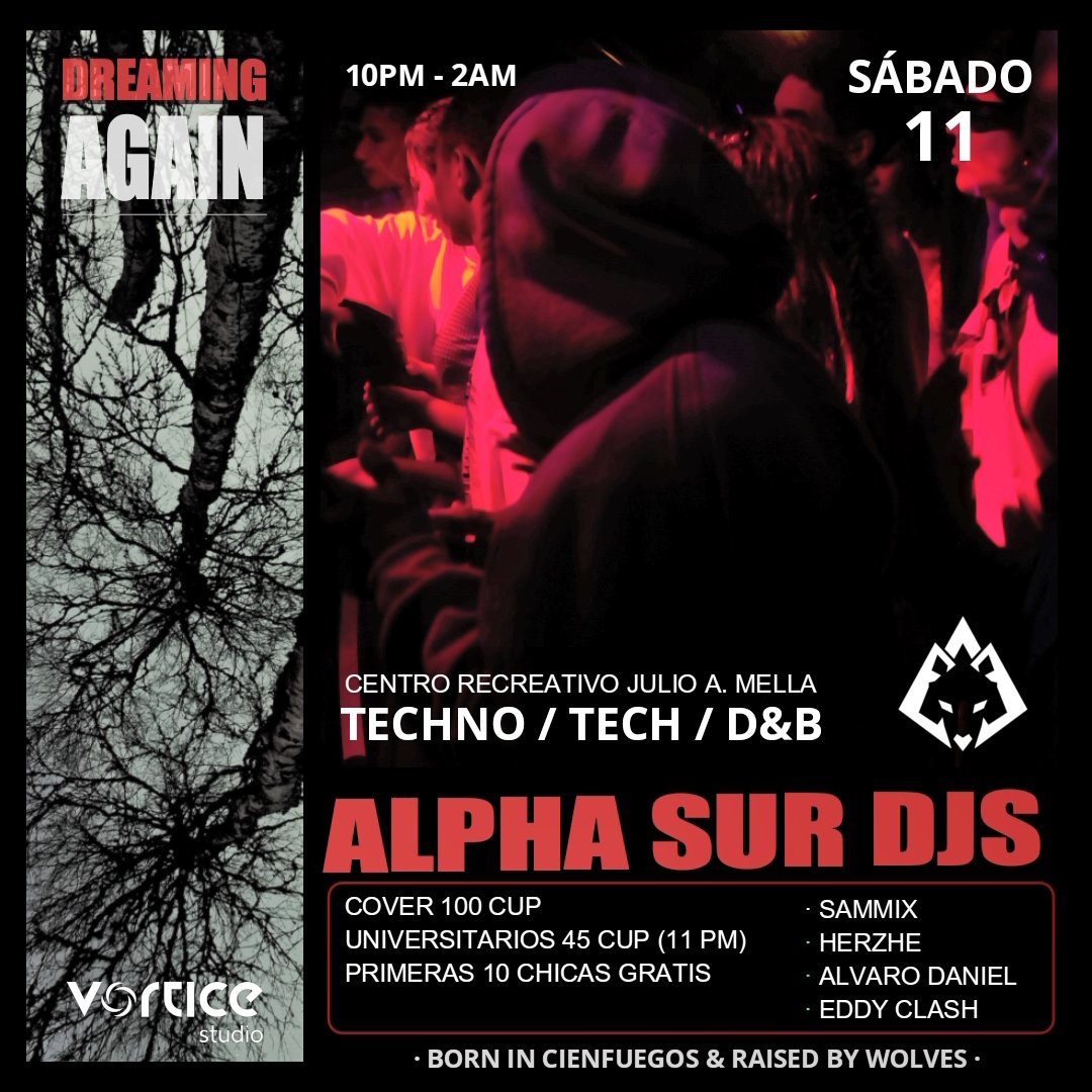 Volvemos a la carga este sábado .😎

Tendremos Melodic Techno / D&amp;B / Bass Music / EDM y más...

#alpha2023