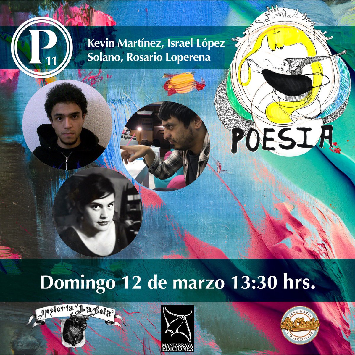 Durante 11 años hemos llevado a cabo el festival cultural independiente más relevante de la Ciudad de México. Este año, el 11 y 12 de marzo, de 13 a 21 hrs, en San Jerónimo (frente al número 40) Centro Histórico. El domingo, Kevin Martínez, Israel López Solano y Rosario Loperena.