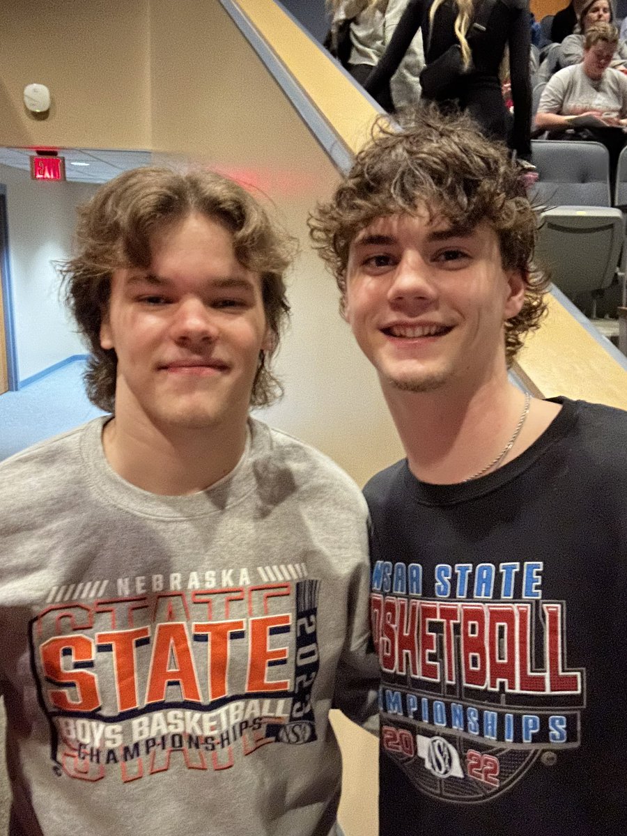 Mmclaughlin84's tweet photo. Shoutout to these two dudes. 
Semi-final win ✔️
Support the @PHS_VocalMusic “Freaky Friday” a few hours later ✔️
Two dudes doing things right.
@EzraStewart0 
@CaelWichman https://t.co/DxyL1dtQtQ