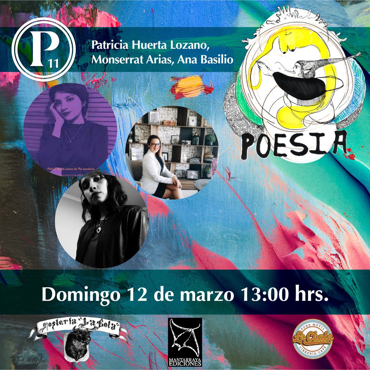 Durante 11 años hemos llevado a cabo el festival cultural independiente más relevante de la Ciudad de México. 11 y 12 de marzo, de 13 a 21 hrs, en San Jerónimo (frente al número 40) Centro Histórico. Este domingo, Patricia Huerta, Monserrat Arias y Ana Basilio con nosotros.