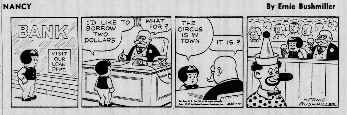 JohnnyCallicutt's tweet image. Nancy By Ernie Bushmiller 3-10-59