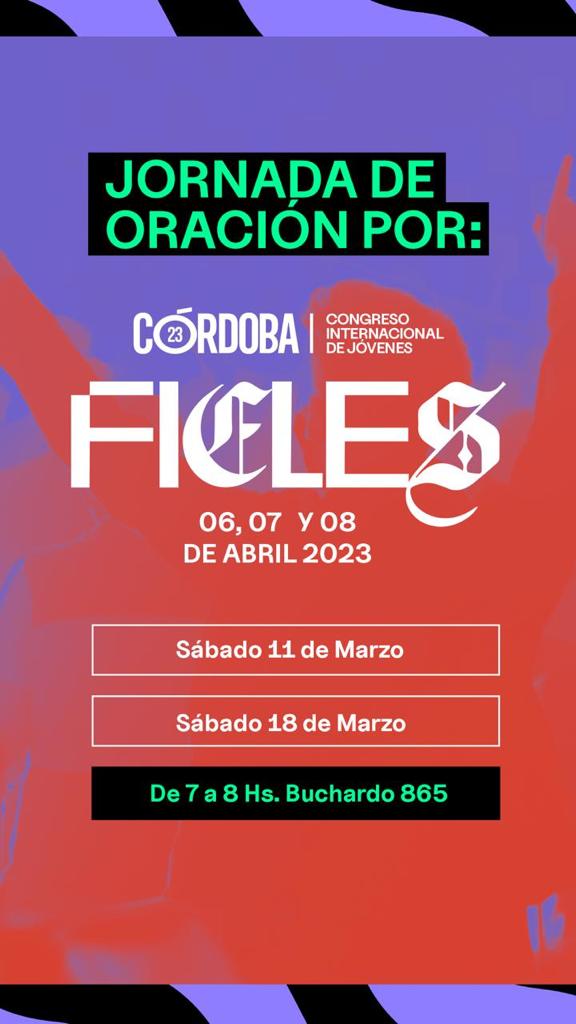 Jornada de Oración por <a href="/congresojovenes/">Firelight | HELPDESK ™️</a> 🙏🙏
Te esperamos en Buchardo 865 de 7 a 8 h. 
#Oramosporvos #Fieles