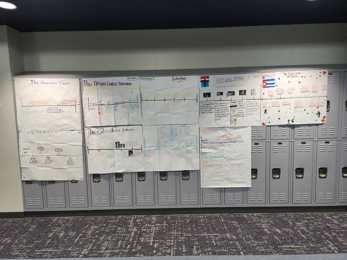 Cultural Dance Project timelines are up! The girls did an amazing job of presenting their dances from around the world and have even presented 4 8counts of their dances. This was so much fun! <a href="/HaskettJH/">Haskett Junior High</a> #wearehaskett