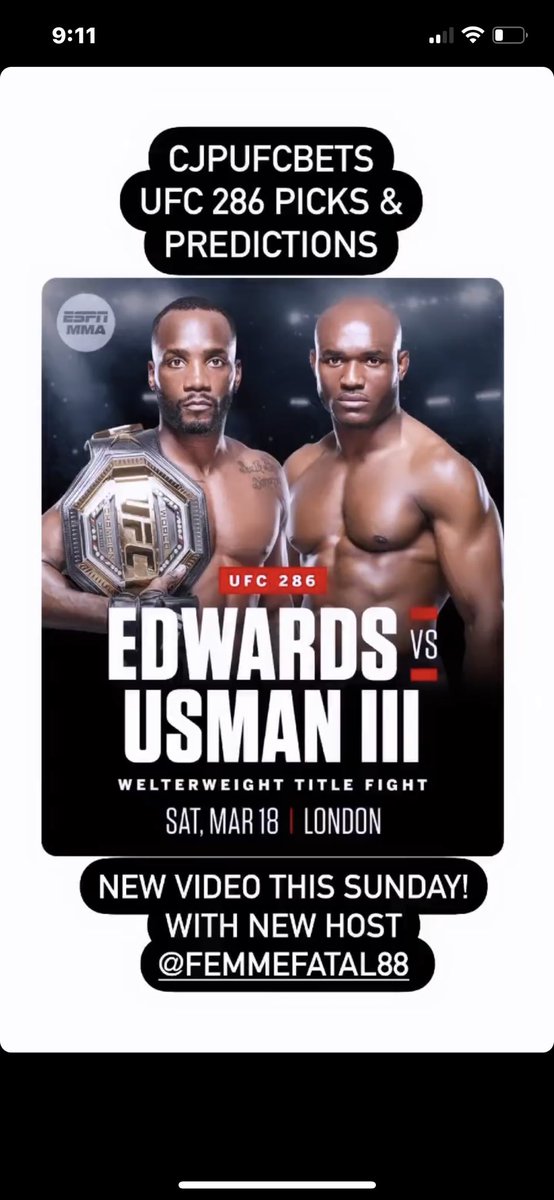 New cohost on deck with @MoniqueYip starting with UFC 286: Edwards vs. Usman 3 for CJPUFCBets subscribe now! #UFC286 #MMATwitter #edwardsvsusman #LeonEdwards #KamaruUsman #africa #london #fight #knockout #ufclondon #followme #subscribe #mmanews #ufcnews #cjpufcbets