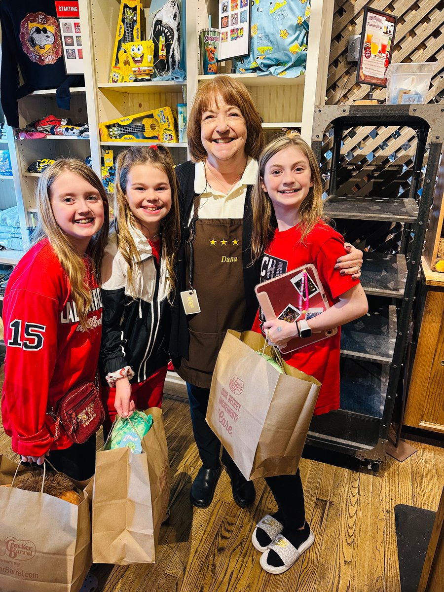 This lady photobombed my girls in Troutville earlier today, we tracked her down in the store and now she is our bff❤️ Dana <a href="/CrackerBarrel/">Cracker Barrel</a> she was amazing!!