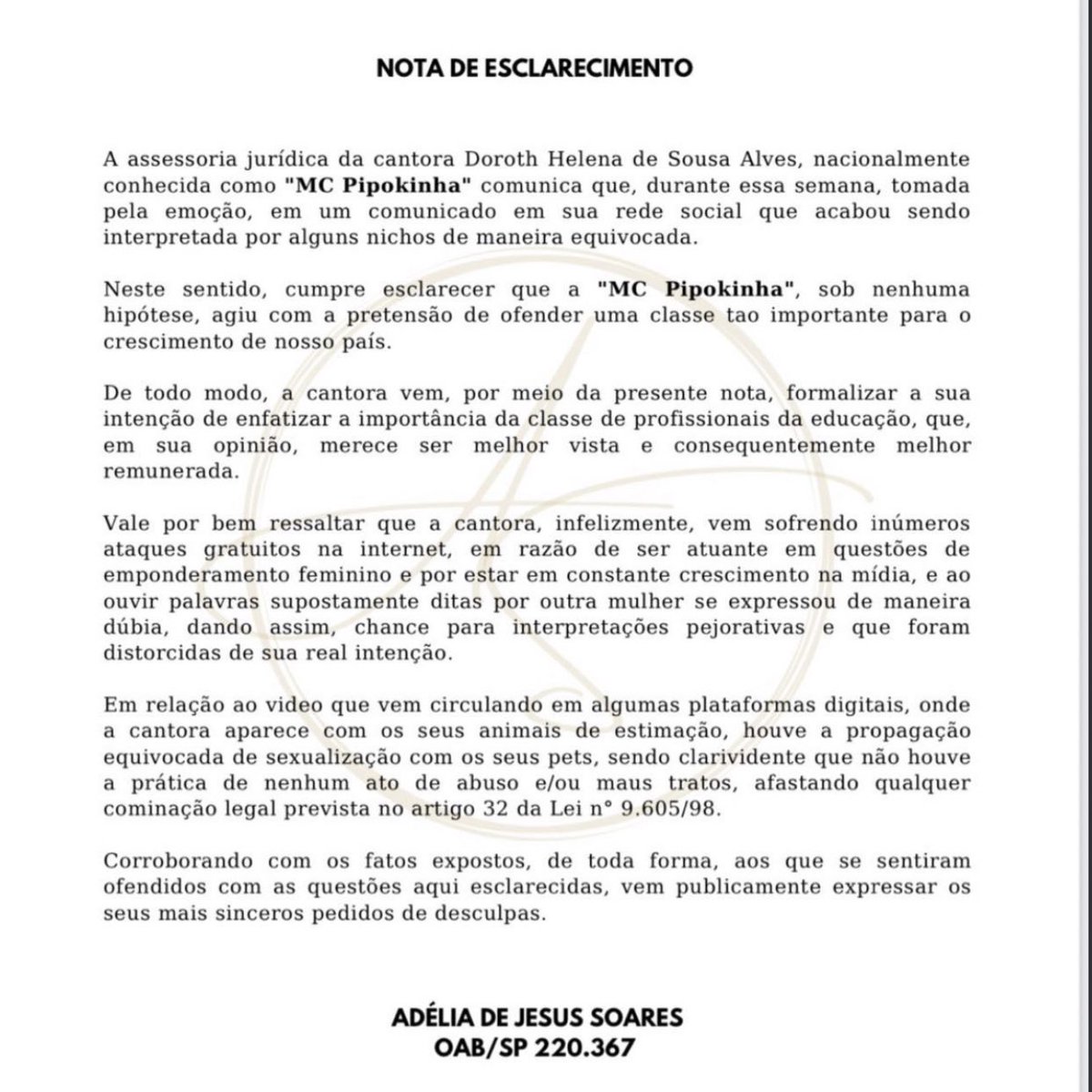 choquei's tweet photo. 🚨VEJA: Após cancelamentos de shows, assessoria de MC Pipokinha se pronuncia: “Sob nenhuma hipotese, agiu com a pretensão de ofender uma classe tao importante para o crescimento de nosso país. Ela vem sofrendo inúmeros ataques gratuitos na internet, em razão de ser atuante em questões de emponderamento feminino”.