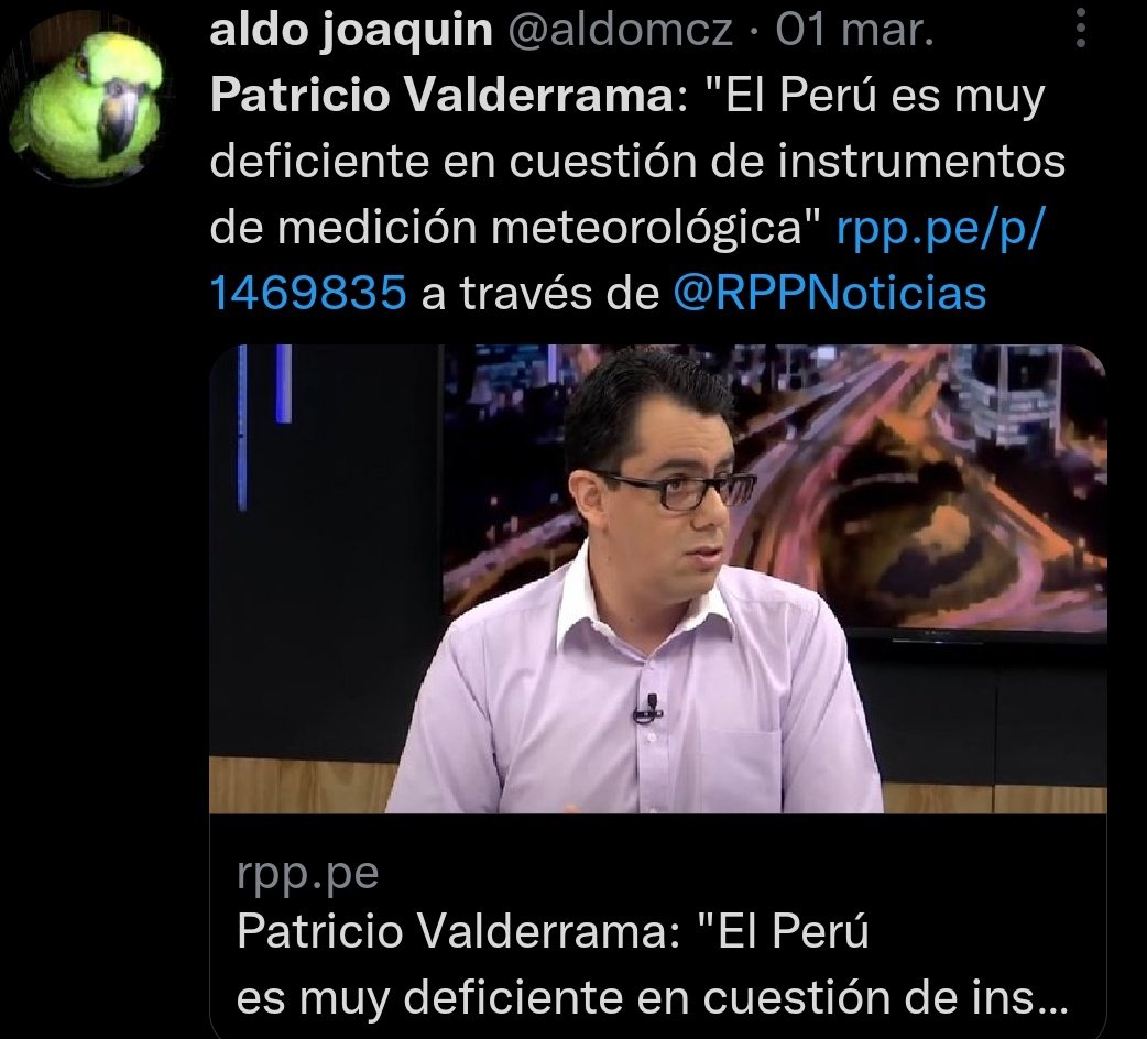 reCUTRACIONsinCAMBIOS (@JCPP17) on Twitter photo 2023-03-11 02:31:33 El jefe de SENAMHI puesto por @PedroCastilloTe tiene la conchaza de hablar de lo que él no HIZO por el PERÚ El jefe de SENAMHI puesto por @PedroCastilloTe tiene la conchaza de hablar de lo que él no HIZO por el PERÚ
