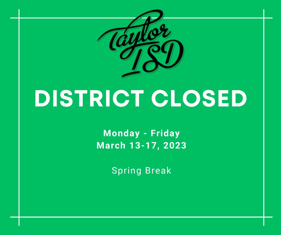 Whether you are staying in town or heading out on vacation, we hope you have a safe and happy Spring Break!