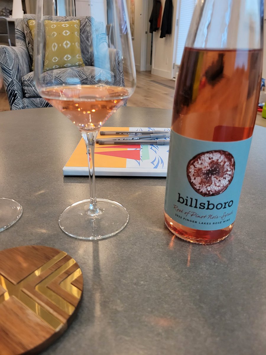 Enjoying this rosé from @Billsboro on this cold and snowy night @FLXWineCountry...in hopes of spring-like days soon!