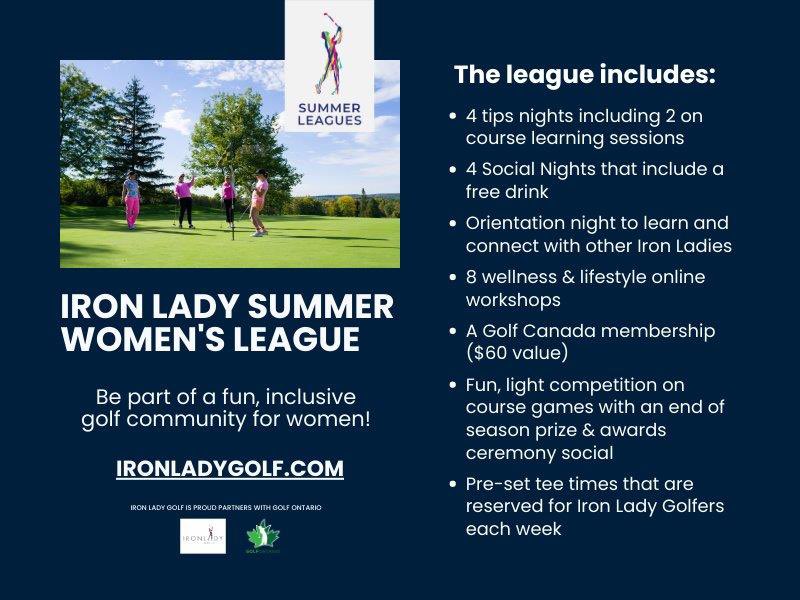 Visit our Women’s Golf page through the 🔗 in our Bio and register for the Spring Tune Up Series and <a href="/ironladygolfer/">Iron Lady Golf</a> Summer Leagues
#golf #golfontario #ontariogolf #GolfForAll #ShapingLivesThroughGolf #womensgolf #WTG #TryLearnPlay