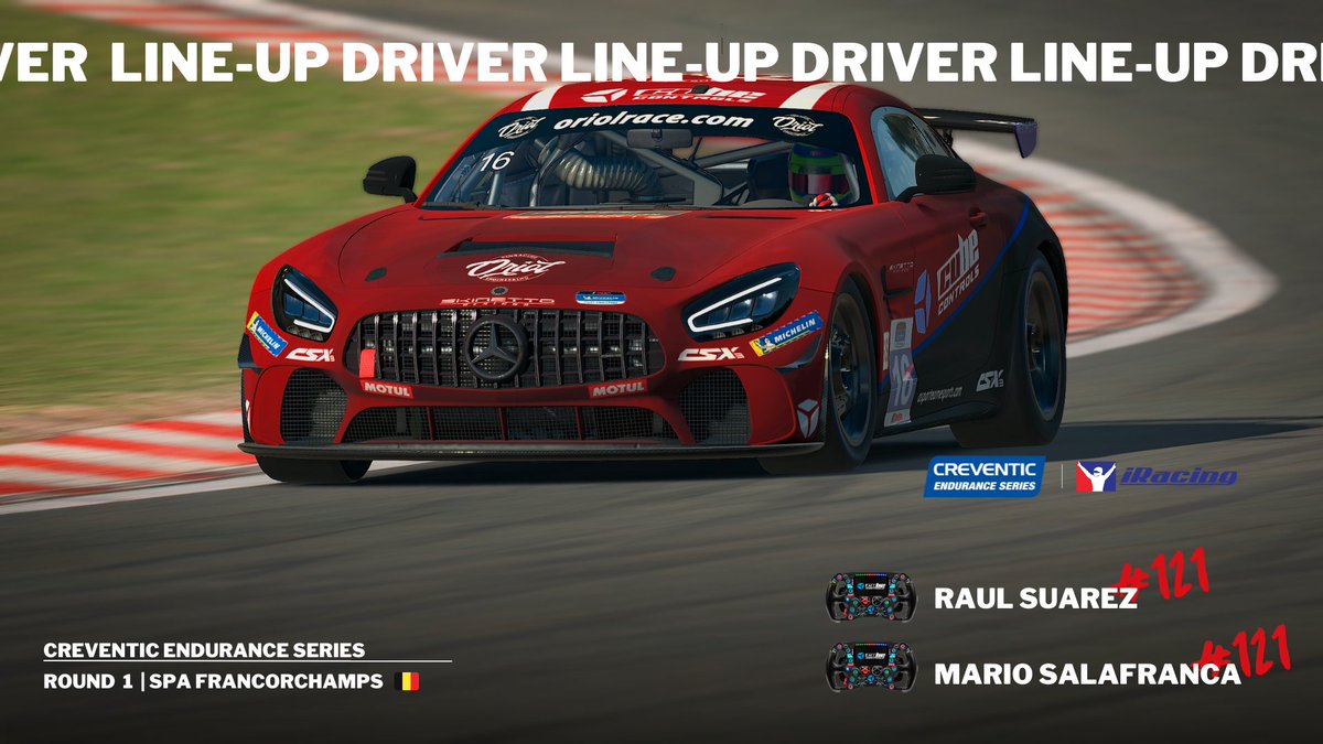 ¡MES DE RESISTENCIAS!
Mañana tendremos la primera cita de la Creventic Endurance Series con las 12H de Spa con el Mercedes GT4 representando a @AsparEsportTeam junto con @marioo_sp_ 

Estaremos en directo aproximadamente sobre las 14:00h
twitch.tv/raul_vasdes