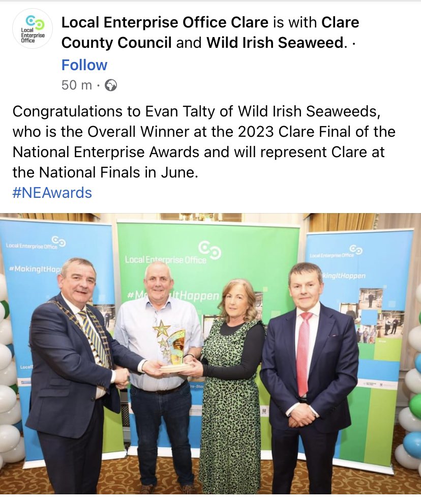 Congrats to all the <a href="/WildSeaVeg/">Wild Irish Seaweed</a> crew 👏🏻👏🏻👏🏻
