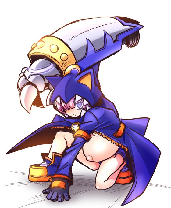 かっこいいしゃがみポーズのバトル妊婦 