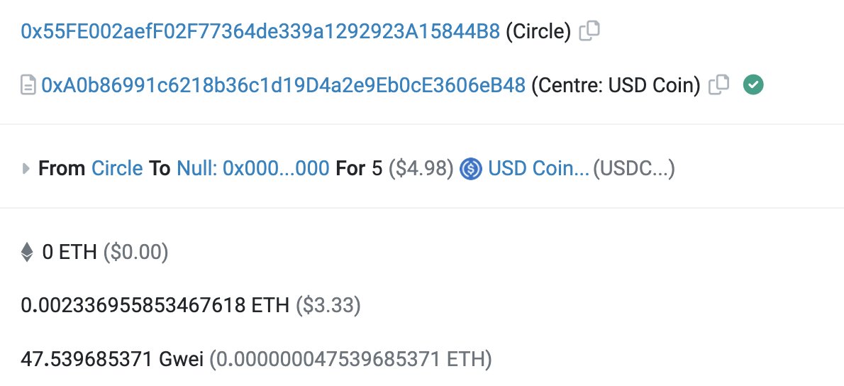 Dogetoshi's tweet photo. "Oh no USDC might be in trouble let me redeem my $5" https://t.co/Fjk9gczOy2