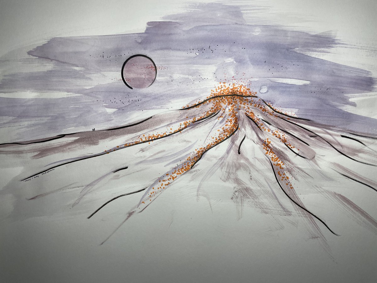 A little fan art from 'Fire of Love' #artgallery #artnews #artinfo #fanart #movies #FireOfLove #documentaries #watercolor #watercolorpainting #art