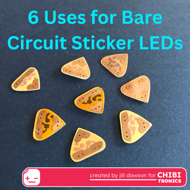chibitronics's tweet photo. Did you know that Circuit Sticker LEDs that have lost their adhesive mojo can be stripped clean with acetone and used bare?  To learn more, head over to the Chibitronics blog to discover 6 Uses for Bare Circuit Sticker LEDs. https://t.co/bhUOQ1cP4p #papercircuit #LEDstickers https://t.co/VpuB6lB8lt