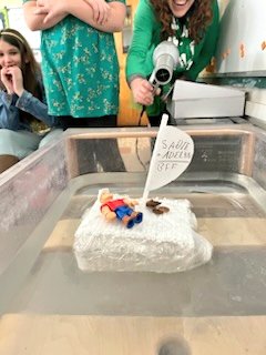 msjcorey's tweet photo. STEM challenge @Oldfield_Osprey: must meet all 3 requirements: it floats, it holds a leprechaun +  their coins and it sails across the lake in the wind. https://t.co/1Cg2YAjhsQ
