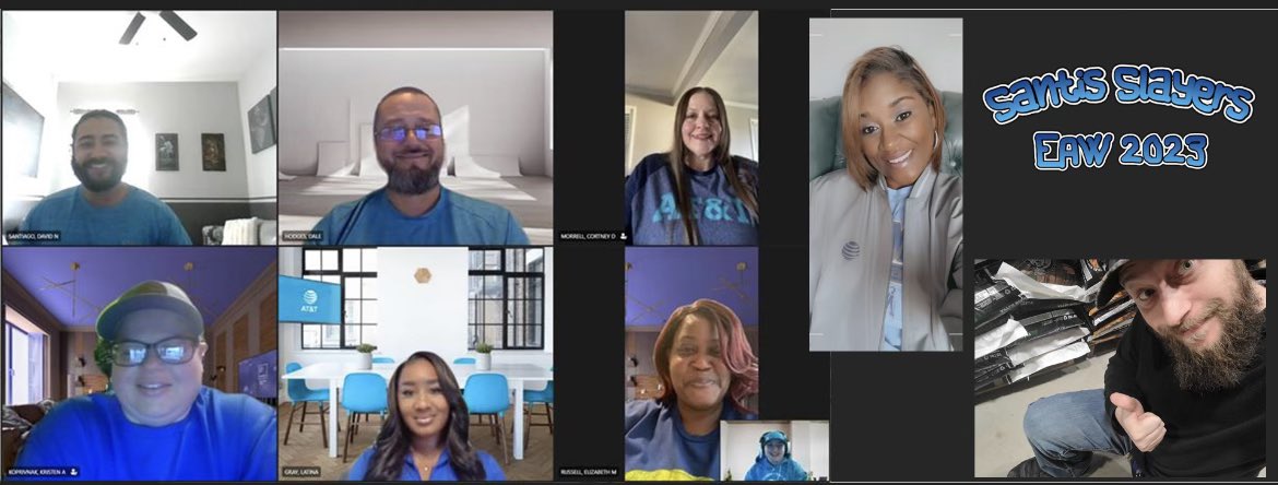 David Santiago (@david_santiatt) on Twitter photo Ending Employee Appreciation Week with a bang! Slayers repping the CANDO blue today!!!! I live and appreciate my team! Best in the biz and couldnt do this without them! #TeamCando <a href="/Valerie_m_cando/">Valerie M</a> <a href="/CMorrell423/">Cortney</a> <a href="/Goldenboy_Mason/">Joey Mason</a> <a href="/CaugheyMathew/">Mathew Caughey</a> <a href="/att_dale/">DaleAtt</a> <a href="/TeamLGray/">LaTina</a> <a href="/KKoprivnak/">Kristen Koprivnak</a> Ending Employee Appreciation Week with a bang! Slayers repping the CANDO blue today!!!! I live and appreciate my team! Best in the biz and couldnt do this without them! #TeamCando <a href="/Valerie_m_cando/">Valerie M</a> <a href="/CMorrell423/">Cortney</a> <a href="/Goldenboy_Mason/">Joey Mason</a> <a href="/CaugheyMathew/">Mathew Caughey</a> <a href="/att_dale/">DaleAtt</a> <a href="/TeamLGray/">LaTina</a> <a href="/KKoprivnak/">Kristen Koprivnak</a>