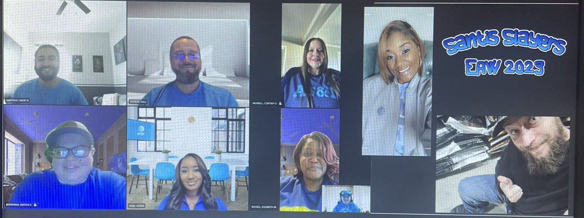 Team Focus Friday! Good ole family reunion. Santi Slayer repping that Quality Blue Proudly! Cousins..#LifeAtATT #EAW23 #MBCGoodstuff <a href="/David_SantiATT/">David Santiago</a> <a href="/TeamLGray/">LaTina</a> <a href="/CaugheyMathew/">Mathew Caughey</a>