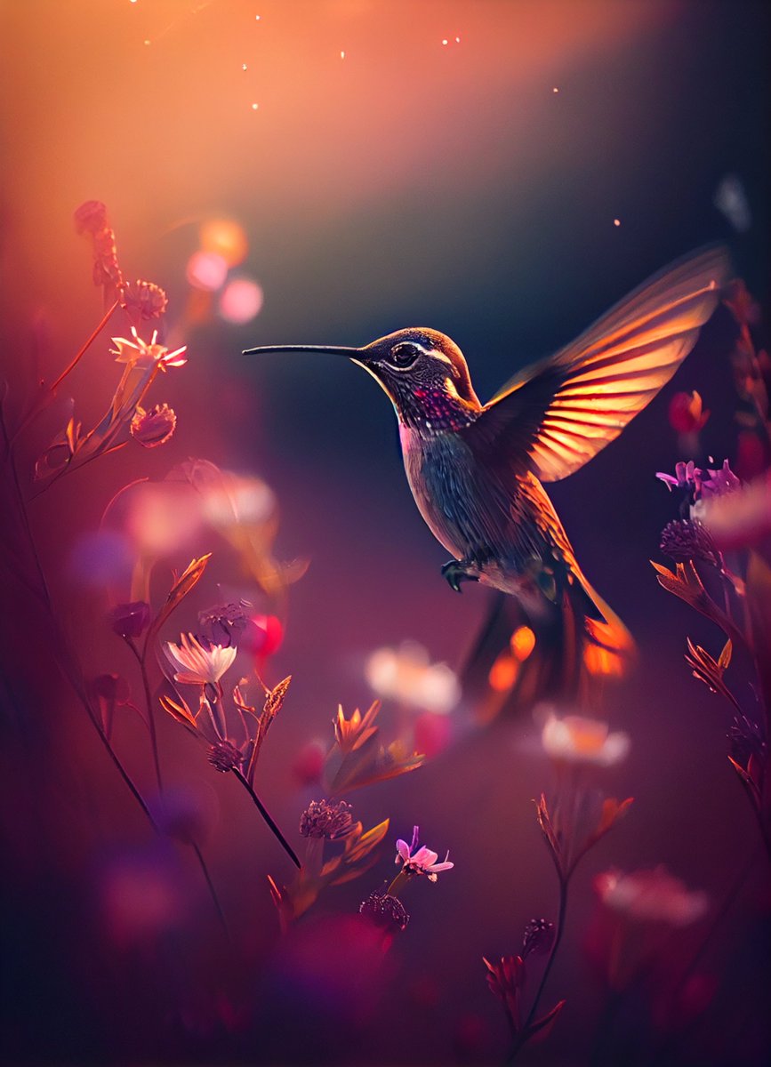 LukeAiWalker's tweet photo. Hummingbirds in a field of flowers

#aiart #aiartwork #midjourney #hummingbirds #hummingbird https://t.co/a1tOzceYet