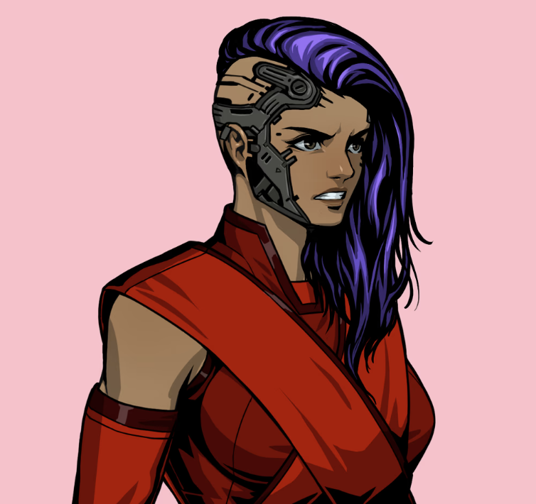 MADUEUCE's tweet photo. Cyborg Rey.... come and get it. @Kryptoria 

What do you think? Had to keep the hair.

#kryptoria #NFTs https://t.co/f9friFaeZz