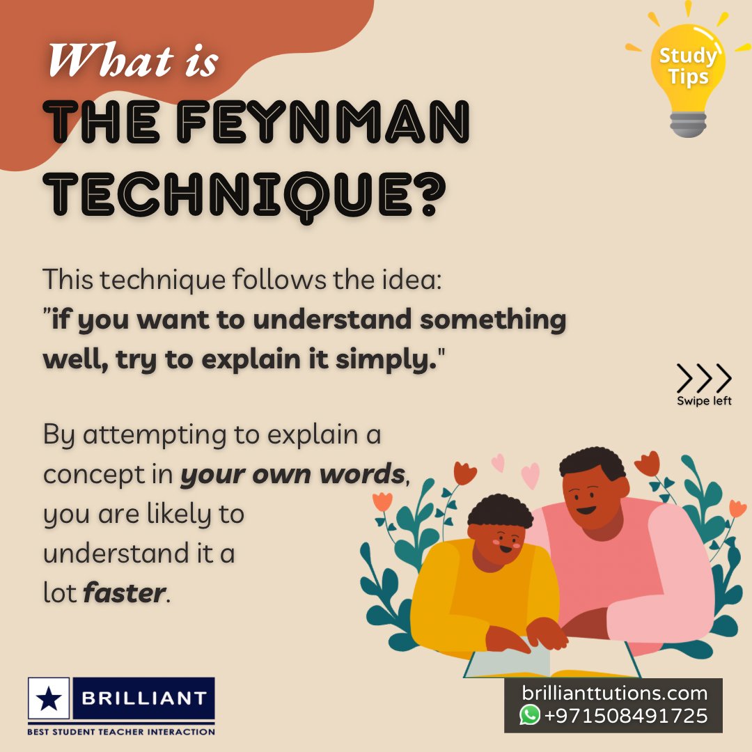 Brilliantutions's tweet image. What is the Feynman Technique?
___________________________________

We offer Online Tuitions from Grade 5 to Grade 10 for both CBSE &amp;amp; British syllabus, 90 minutes Per Day &amp;amp; 5 Days a week.

#feynmantechnique