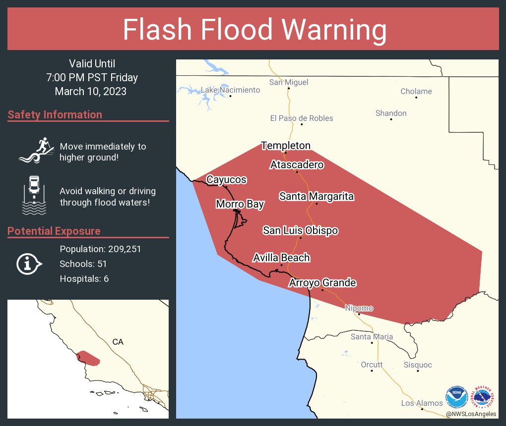 NWS Los Angeles on Twitter "Flash Flood Warning continues for San Luis