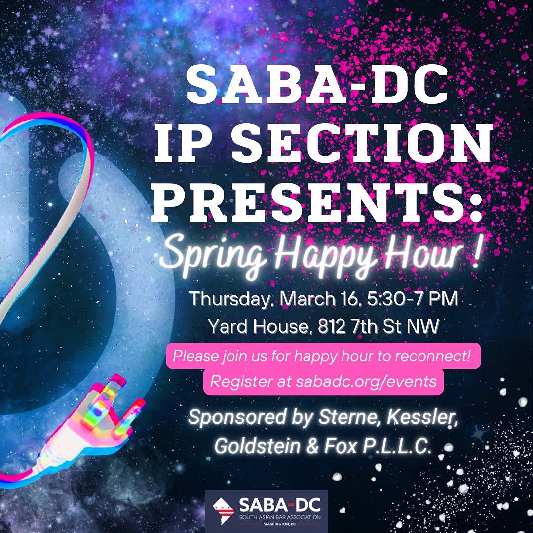 SABADC's tweet image. Next Thursday, the #SABADC Intellectual Property Section is hosting its Spring Happy Hour at Yard House. Thank you @SterneKessler for sponsoring this event! We look forward to seeing you there! Register at sabadc.org/events. 

#IntellectualProperty #HappyHour