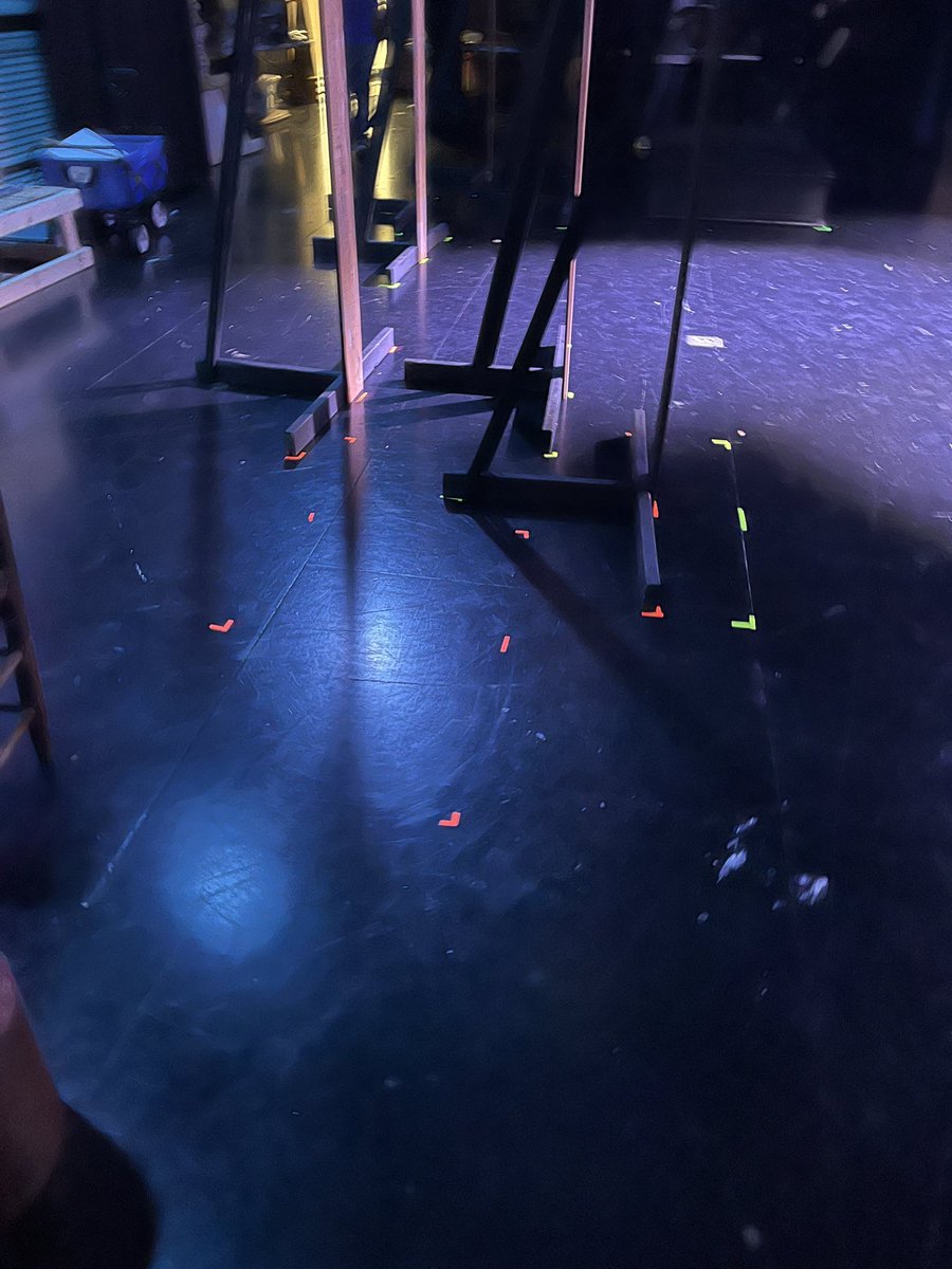 Dry tech runs (aka runs without a ton of actors) means the spike tape is out and going! So. Many. Moves.