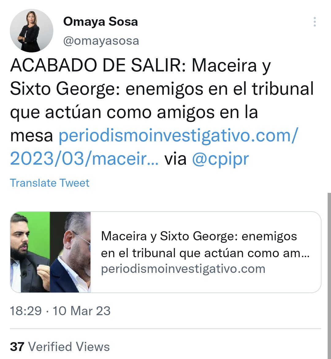 AnthonyMaceira's tweet photo. ACABADO DE SALIR: Nuevo capítulo de lo que pareciera ser un operativo para seguirle lavando la cara al hoy convicto por corrupción Sixto George.  El mismo @cpipr que publicó reportajes con información filtrada q beneficiaba a Sixto el día que le tocaba al jurado deliberar. (1/2) https://t.co/SmfBo9hWP2