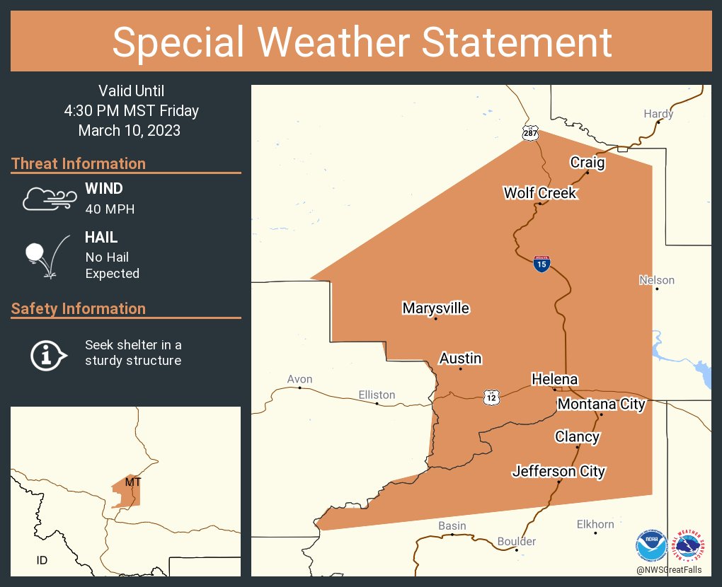 NWS Great Falls on Twitter "A special weather statement has been