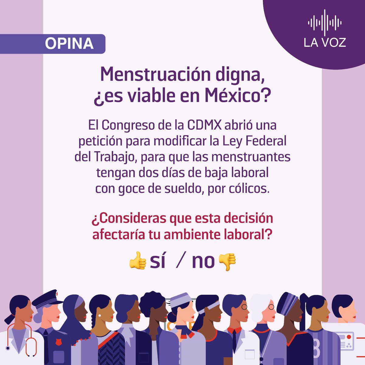 ComunicacionCap's tweet photo. ¡Queremos escucharl@s! ¿Qué tan viable consideran el proyecto de menstruación digna? ¿Afectaría el ambiente laboral en su entorno?
#CAPInforma https://t.co/0WGRD94Qko