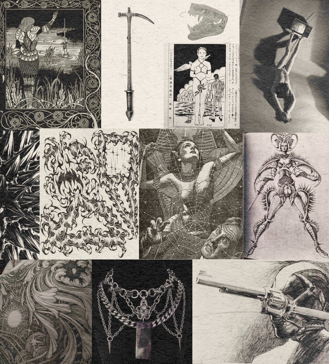 Here's a little personal moodboard of things I have been taking inspo from 