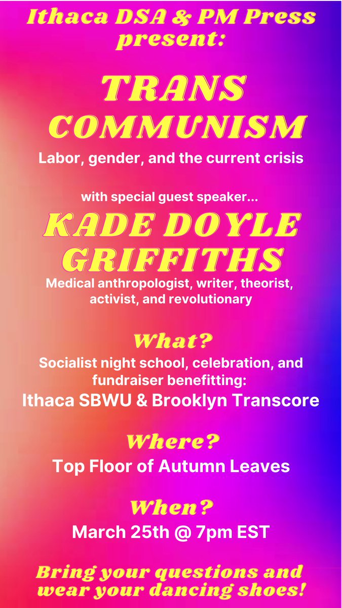 IthacaDSA's tweet photo. Get. Ready. ❤️‍🔥❤️‍🔥💘💘💃🪩🕺🏻 This is the weekend we’re hosting comrades from chapters around NYS &amp; PA - it’s gonna be lit https://t.co/ltyflTQJYu
