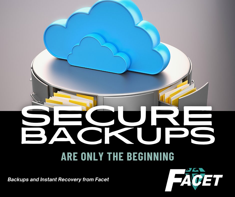 FacetTechInc's tweet image. Our backup services offer more than just secure cloud-based backups for your data. With offerings like Instant Recovery, the Facet team has your back even in an emergency. See it all at facettech.com/backups #databackups #facettech #instantrecovery #businessIT