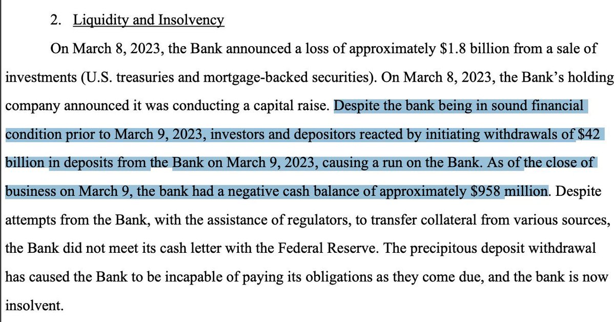 stocktalkweekly's tweet image. HOW did Silicon Valley Bank $SIVB collapse overnight? A bank run led to $42 BILLION in withdrawal requests yesterday in a single session, leaving the bank with a balance of - $958 million at the close.
