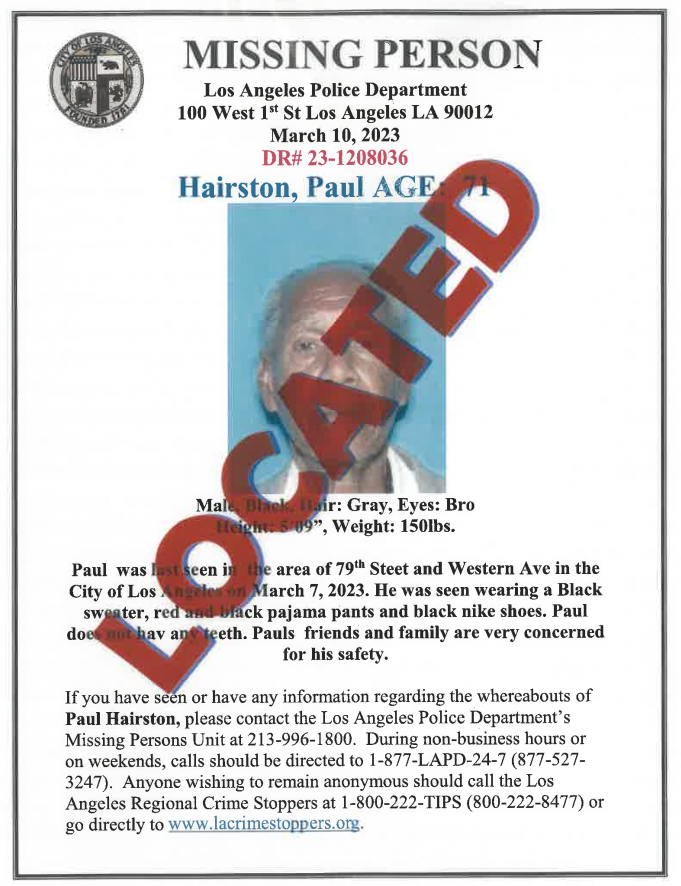 LAPD Missing Persons Unit tweet media