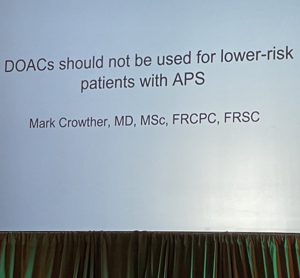 MaryCushmanMD's tweet image. Now the Con! Don’t DOAC in APS! @crowthrm #HTRS2023