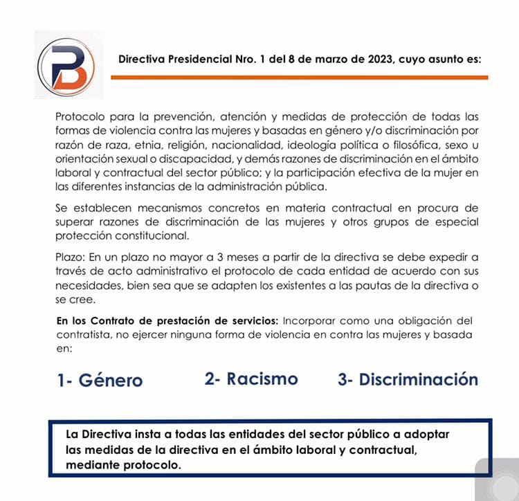 bpaabogados's tweet photo. EXTRA 🚨DIRECTIVA PRESIDENCIAL 1/2023. Sigue la #SemanaBP d CPS y el día 5 te dejamos la directiva q, entre otros temas, exhorta a q en los CPS se estipule una obligación puntual, q te contamos en esta #Infografía #MoverNosMueve #BPinforma https://t.co/CFDiDgnQyK https://t.co/0ycHu0uDAK