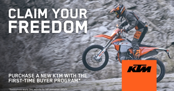 Sun_ENT's tweet photo. Now you can CLAIM YOUR FREEDOM with the purchase of a new KTM at Sun Enterprises, Inc. with the First Time Buyer Program*! Give us a call for more info. https://t.co/16f24TUshl