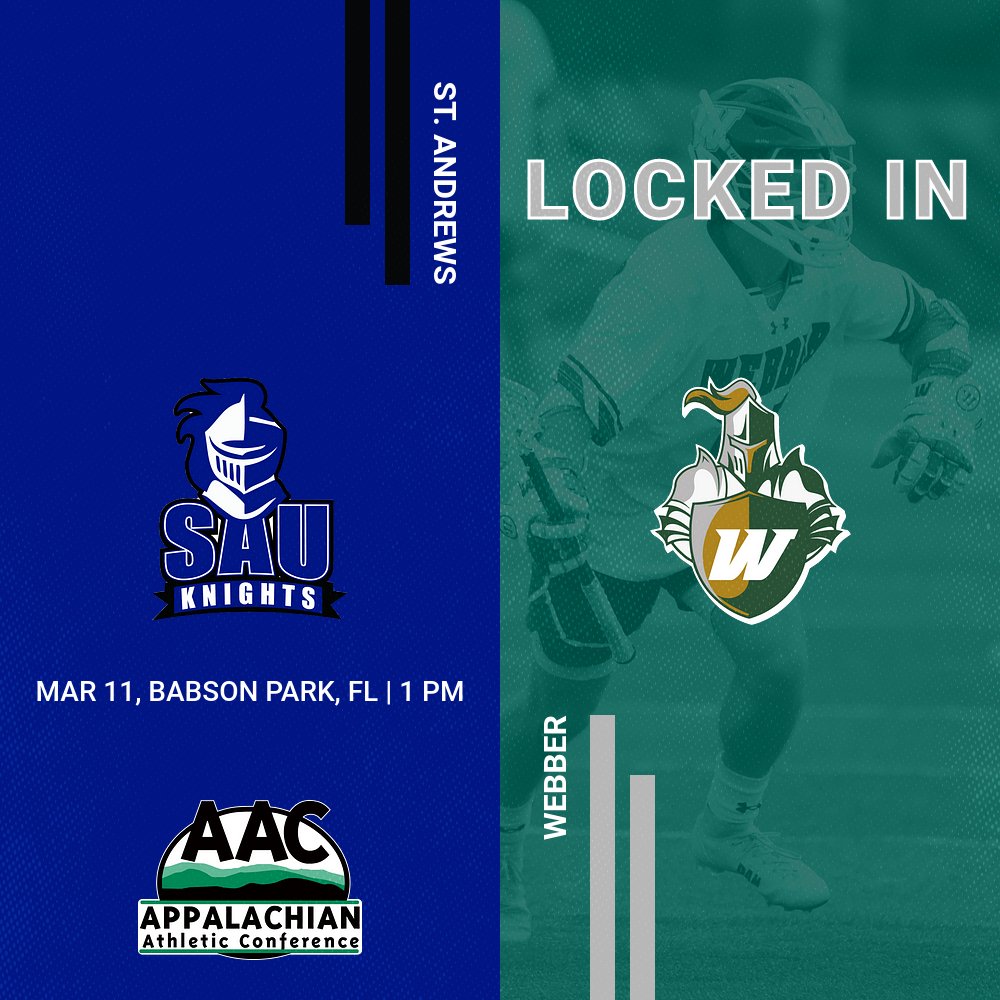 LaxWebber's tweet photo. #3 Webber (8-1) faces off against AAC foe St. Andrews in the 2023 home opener for the Warriors
📺 https://t.co/BBzzxe2nl7
🕰️ 1PM
📆 Saturday, March 11
@ Babson Park, FL https://t.co/WG28KiuXMQ
