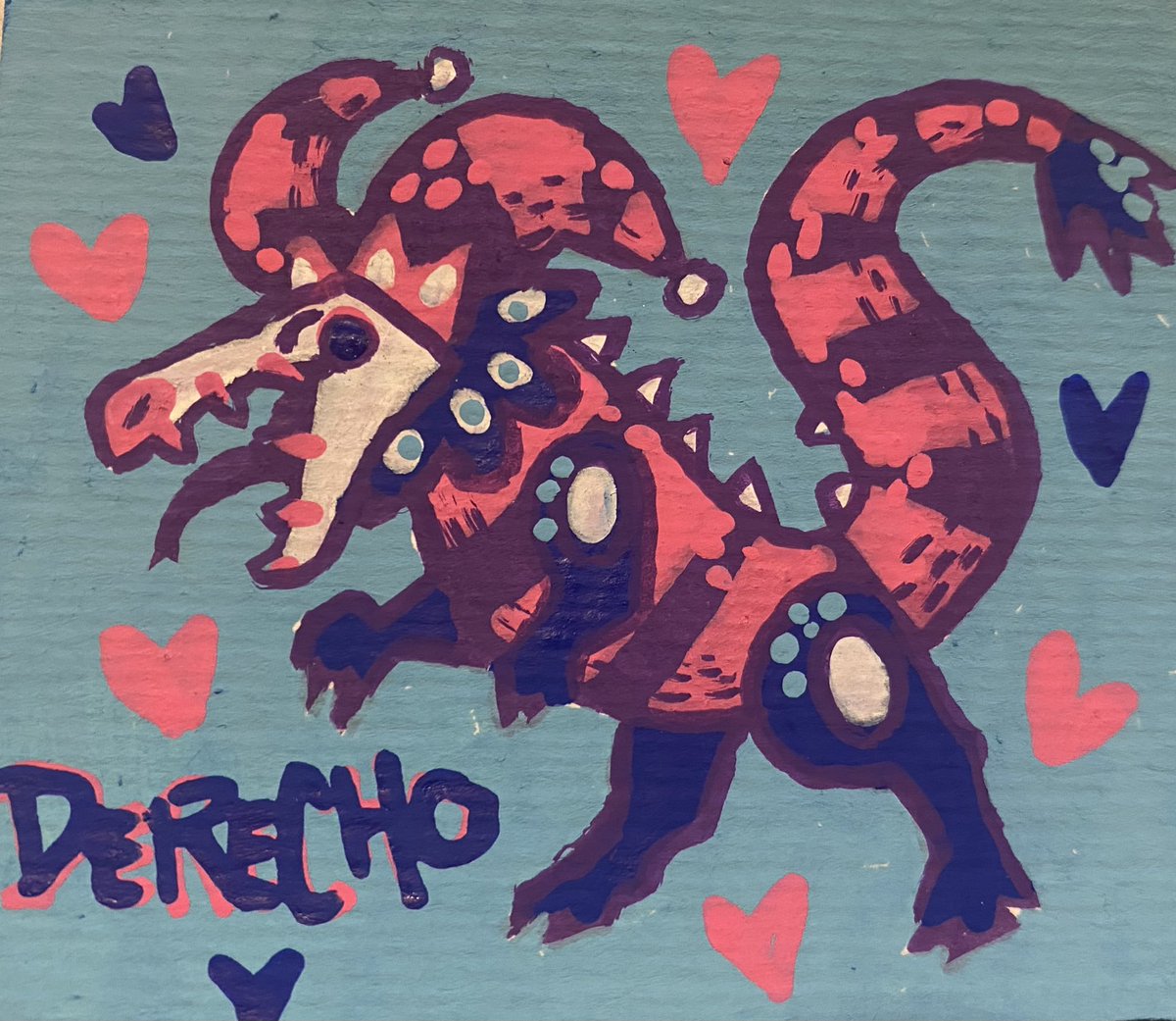 Better color image of the Derecho posca doodle. I really like it. Might remake in digital. https://t.co/VtzjkF7ooC