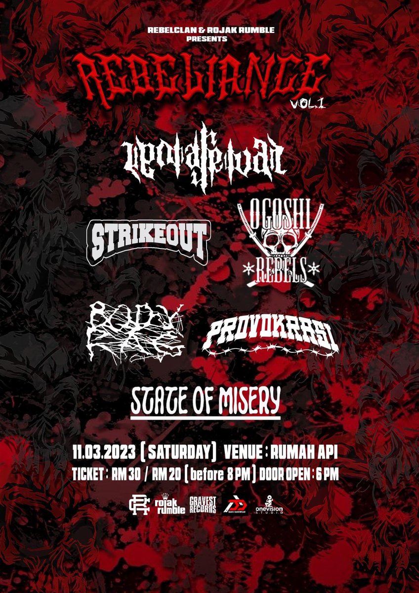 RumahApi2's tweet photo. Malam ini. Door open 6pm. Before 8pm (rm20), after rm30.
Bands: @uponarrivalmy @strikeoutmy #ogoshirebels #bodyrag @provokrasihc dan #stateofmisery https://t.co/bSkeNb1daA
